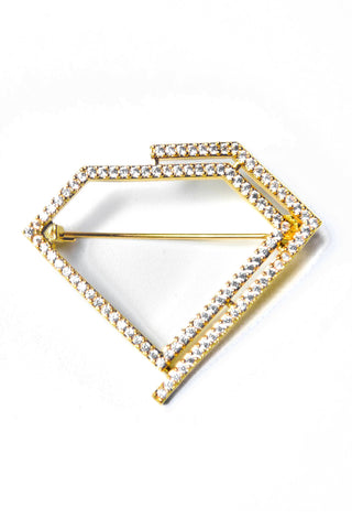 18K Gold ICED Brooch