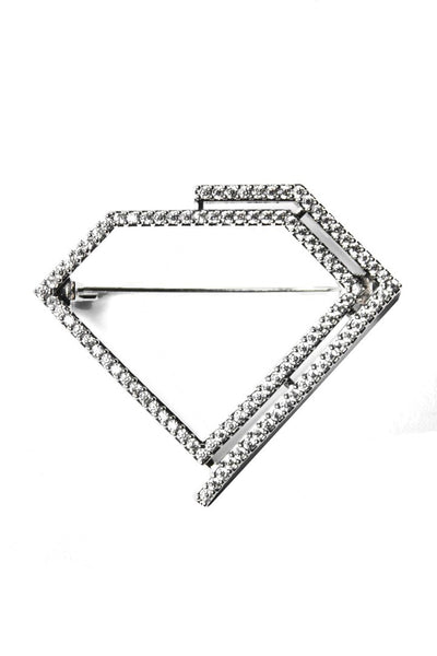 18K White Gold ICED Brooch